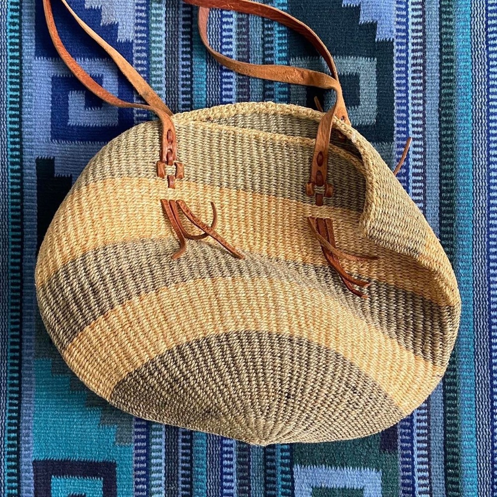 Vintage woven basket bag